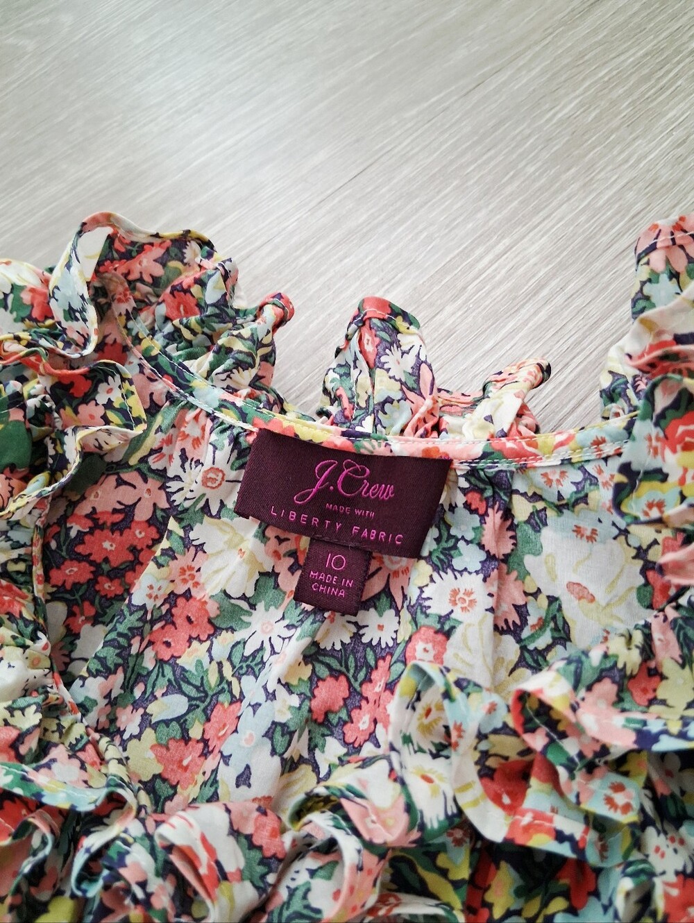 J. Crew Liberty Art Fabric Thorpe Floral Ruffle Sleeveless Blouse - Picture 6 of 13